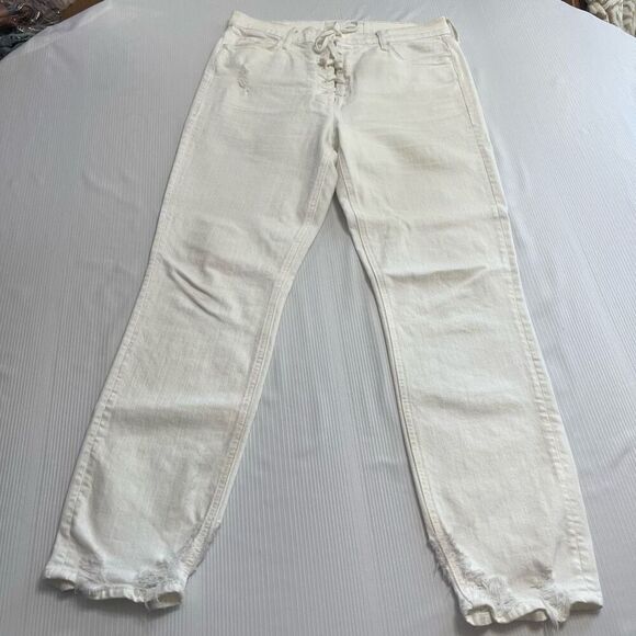 MOTHER Superior The Lace Up Dazzler Ankle Chew In Almost Innocent Jeans Size 31 - Picture 1 of 14
